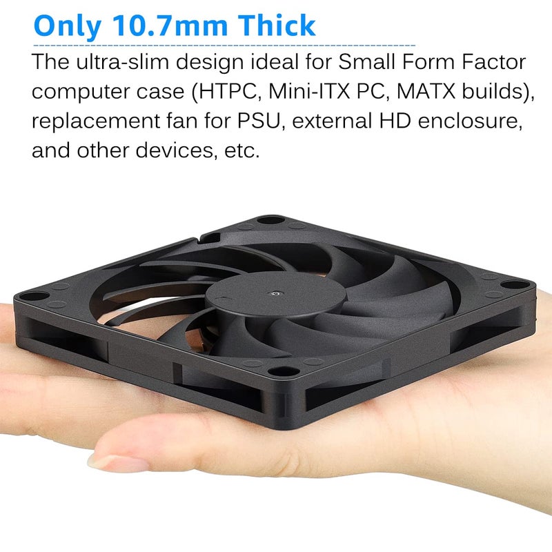 GDSTIME Radiator 80mm x 80mm x 10mm 12V Brushless DC Cooling Fan - Image 2